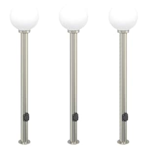 vidaXL pollarvalgustid pistikupesaga, 3 tk, 120 cm, roostevaba teras, IP44