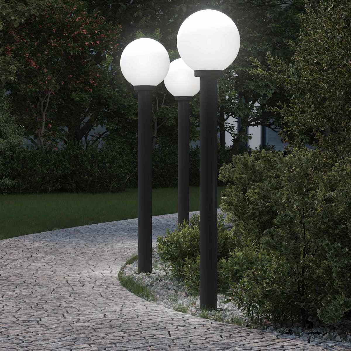 Pullertlamper 3 stk. 120 cm sort IP44 - Billede 4