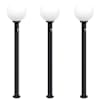 vidaXL anduriga postvalgustid 3 tk 120 cm mustad IP44