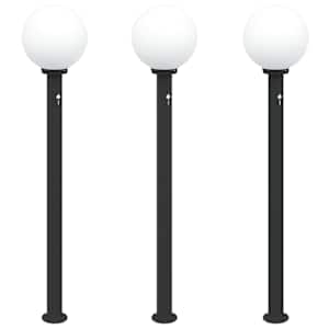 vidaXL anduriga postvalgustid 3 tk 120 cm mustad IP44