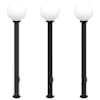 vidaXL 3-osaline pollarvalgusti pistikupesaga, 120 cm, must, IP44