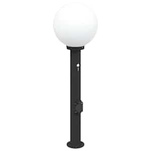 vidaXL anduri ja pistikupesaga postvalgusti 80 cm must IP44