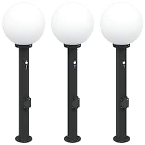 vidaXL anduri ja pistikupesaga postvalgustid, 3 tk, 80 cm, mustad, IP44