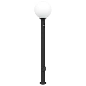 vidaXL anduri ja pistikupesaga postvalgusti 120 cm must IP44