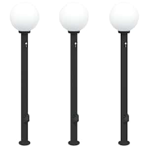 vidaXL anduri ja pistikupesaga postvalgustid, 3 tk, 120 cm, mustad, IP44