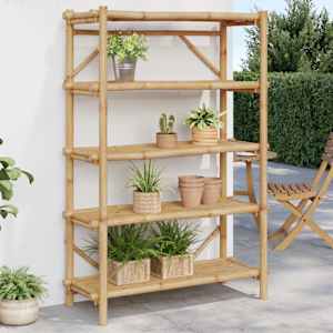 Regal s 5 policami 100x40x150 cm bambus