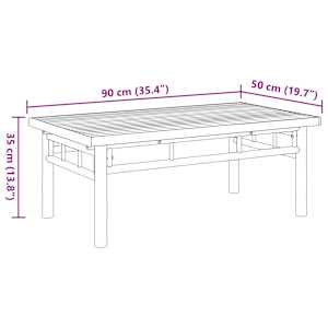 Konferenční stolek 90 x 50 x 35 cm bambus - obrázek 8