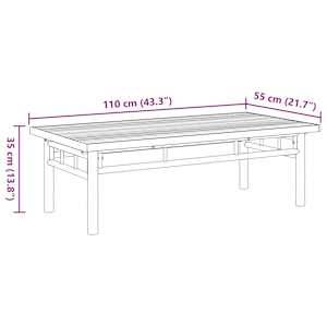 Konferenční stolek 110 x 55 x 35 cm bambus - obrázek 8