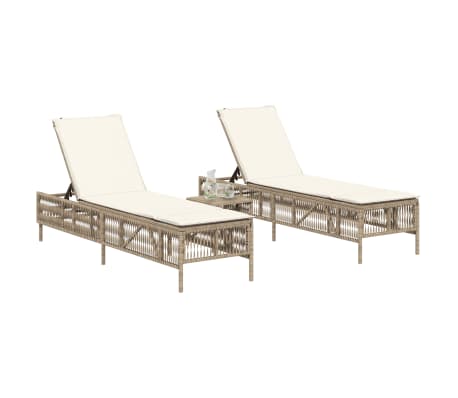 vidaXL 2 db b&eacute;zs polyrattan napoz&oacute;&aacute;gy p&aacute;rn&aacute;val