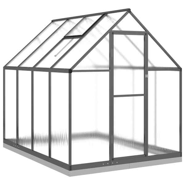 vidaXL kasvuhoone alusraamiga, antratsiithall,224x169x202cm,alumiinium