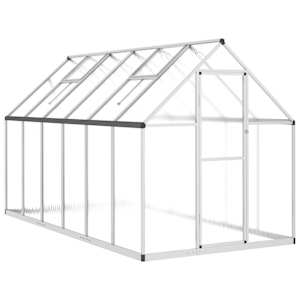 Skleník s podkladovým rámem stříbrný 334 x 169 x 195 cm hliník - obrázek 2