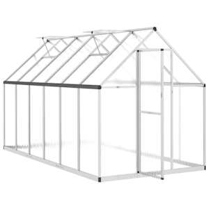 Skleník s podkladovým rámem stříbrný 334 x 169 x 195 cm hliník - obrázek 6
