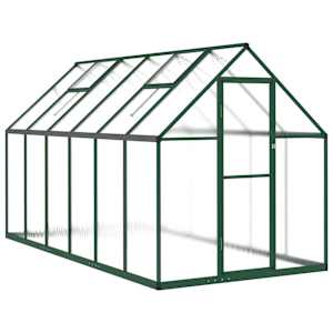 Skleník s podkladovým rámem zelený 334 x 169 x 195 cm hliník - obrázek 2