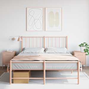 Nočna omarica 2 kosa roza 36x39x50,5 cm jeklo