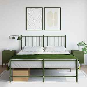 Nočna omarica 2 kosa olivno zelena 36x39x50,5 cm jeklo