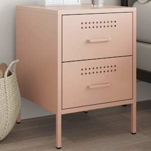 Nočna omarica roza 36x39x50,5 cm jeklo