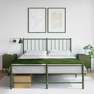 Nočna omarica 2 kosa olivno zelena 36x39x50,5 cm jeklo