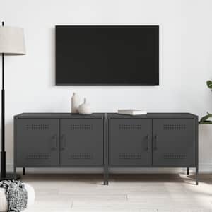 TV skříňky 2 ks černé 68 x 39 x 50,5 cm ocel - obrázek 3