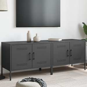 TV skříňky 2 ks černé 68 x 39 x 50,5 cm ocel - obrázek 1