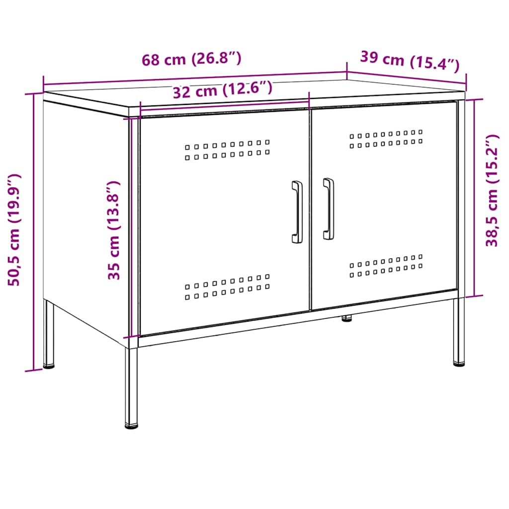 TV skříňky 2 ks růžové 68 x 39 x 50,5 cm ocel - obrázek 14