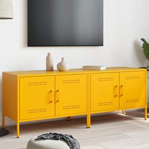 TV skříňky 2 ks hořčicově žluté 68 x 39 x 50,5 cm ocel - obrázek 1