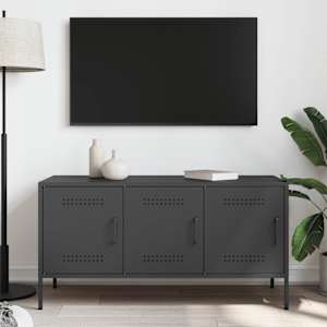 TV skříňka černá 100,5 x 39 x 50,5 cm ocel - obrázek 3