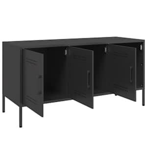 TV skříňka černá 100,5 x 39 x 50,5 cm ocel - obrázek 9