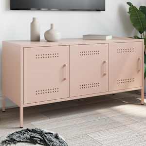 TV skříňka růžová 100,5 x 39 x 50,5 cm ocel - obrázek 1