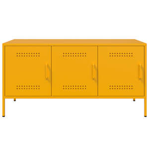 TV skříňka hořčicově žlutá 100,5 x 39 x 50,5 cm ocel - obrázek 6