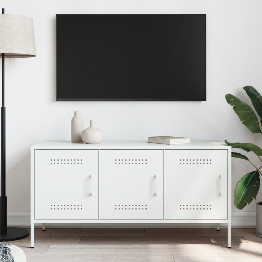 vidaXL fehér acél TV-szekrény 100,5 x 39 x 50,5 cm