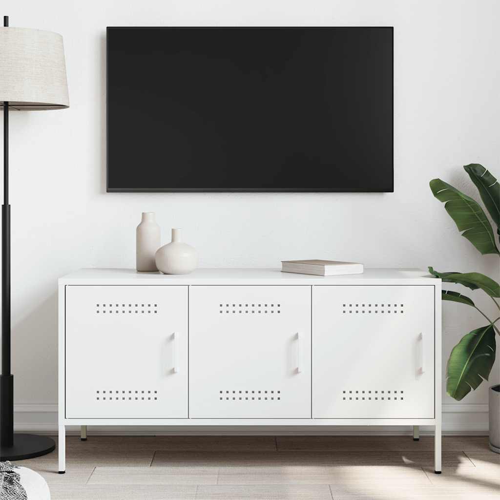 Thumbnail - vidaXL TV-Schrank Weiß 100,5x39x50,5 cm Stahl