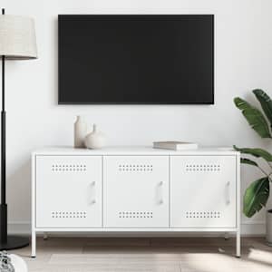TV skříňka bílá 100,5 x 39 x 50,5 cm ocel - obrázek 3