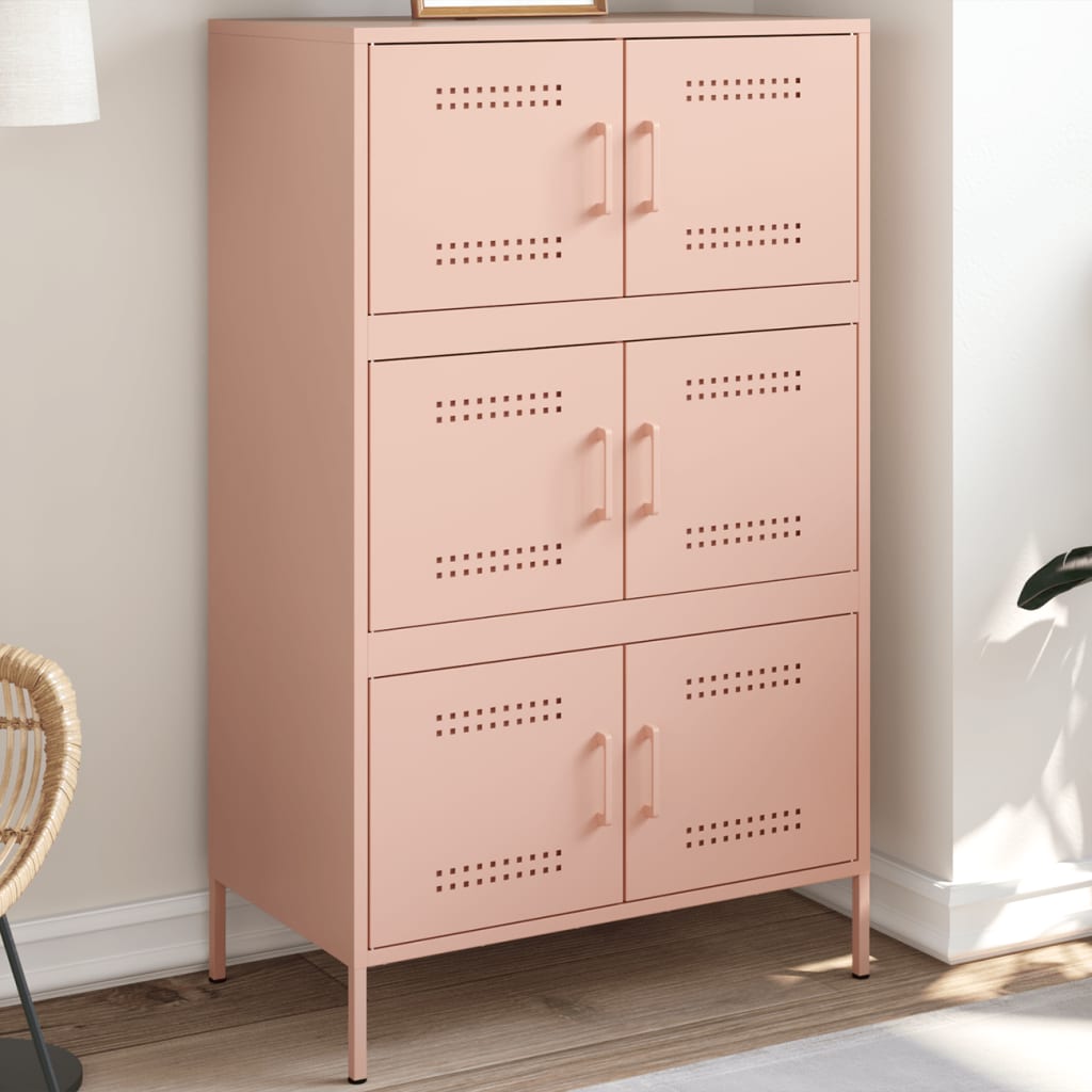 vidaXL Highboard Rosa 68x39x113 cm Stahl