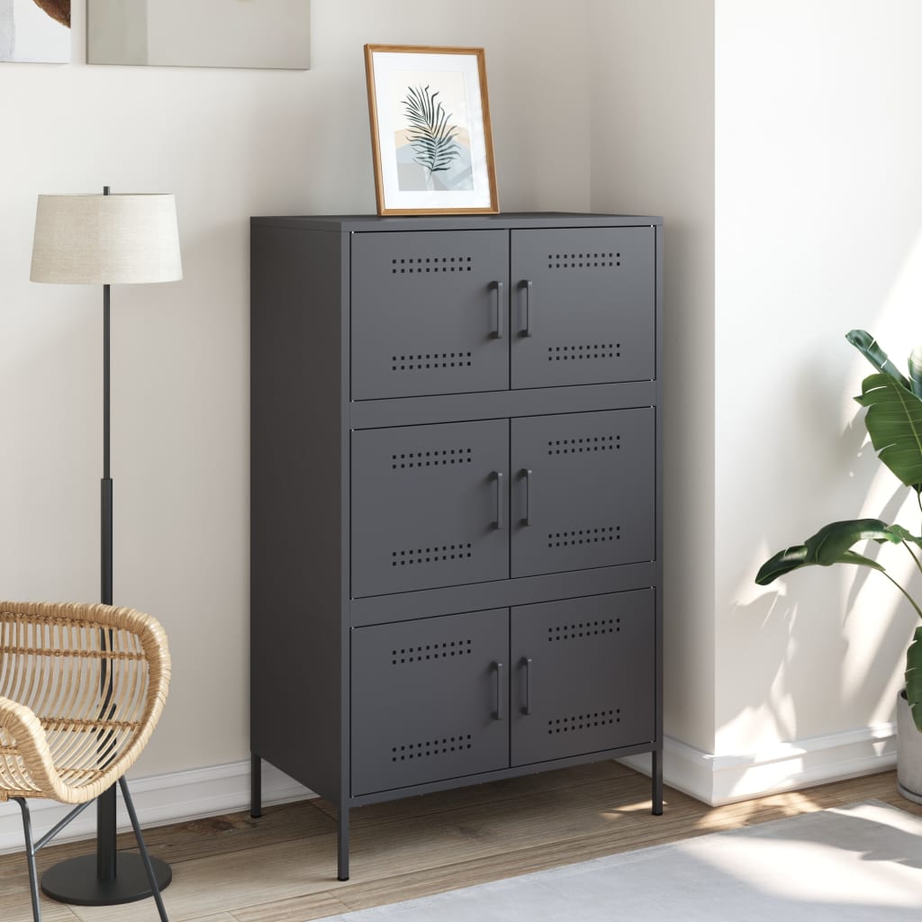 Thumbnail - vidaXL Highboard Anthrazit 68x39x113 cm Stahl