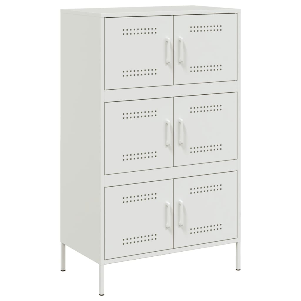 vidaXL Skříň highboard bílá 68 x 39 x 113 cm ocel