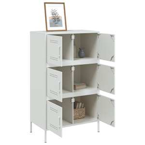 Skříň highboard bílá 68 x 39 x 113 cm ocel - obrázek 5