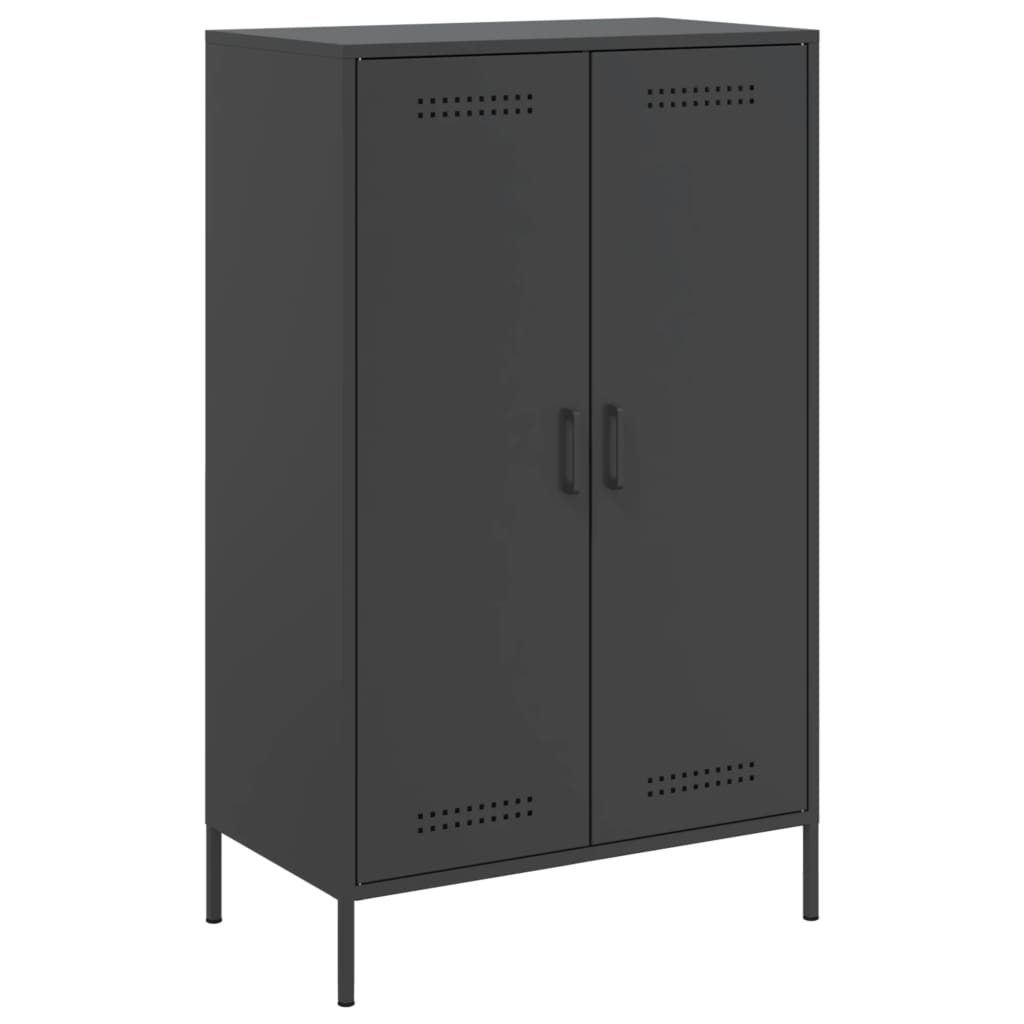 vidaXL Skříň highboard černá 68 x 39 x 113 cm ocel