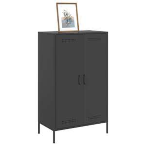 Skříň highboard černá 68 x 39 x 113 cm ocel - obrázek 4