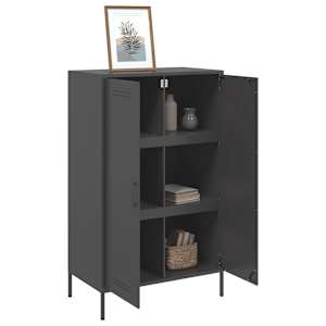 Skříň highboard černá 68 x 39 x 113 cm ocel - obrázek 5