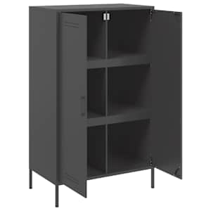 Skříň highboard černá 68 x 39 x 113 cm ocel - obrázek 9