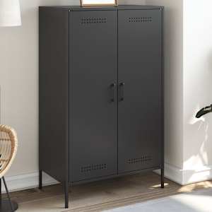 Skříň highboard černá 68 x 39 x 113 cm ocel - obrázek 1