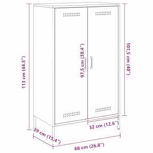 Skříň highboard antracitová 68 x 39 x 113 cm ocel - obrázek 13