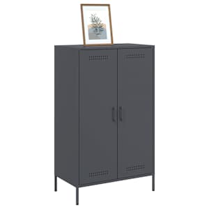 Skříň highboard antracitová 68 x 39 x 113 cm ocel - obrázek 4