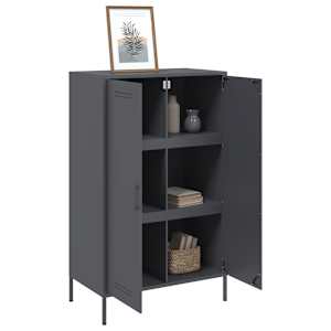 Skříň highboard antracitová 68 x 39 x 113 cm ocel - obrázek 5