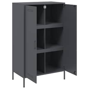 Skříň highboard antracitová 68 x 39 x 113 cm ocel - obrázek 9