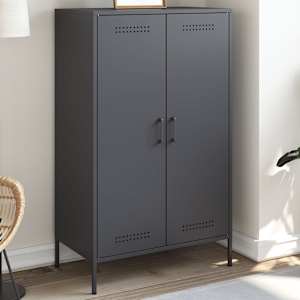 Skříň highboard antracitová 68 x 39 x 113 cm ocel - obrázek 1