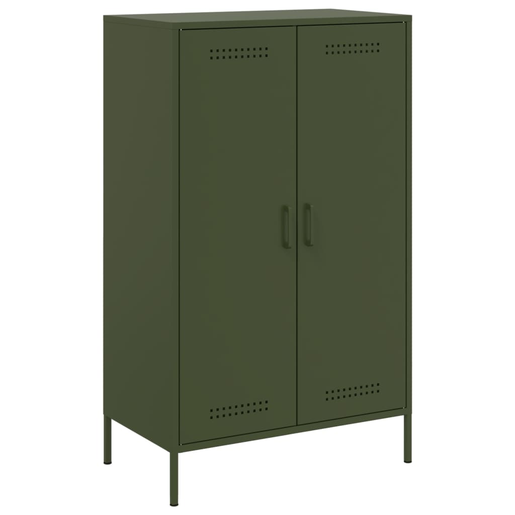 vidaXL Skříň highboard olivově zelená 68 x 39 x 113 cm ocel