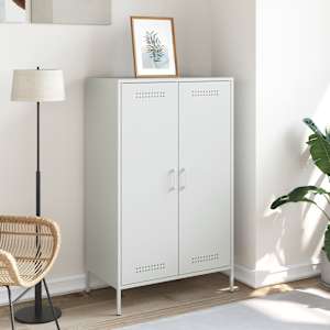 Skříň highboard bílá 68 x 39 x 113 cm ocel - obrázek 3