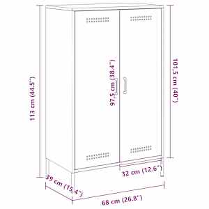 Skříň highboard bílá 68 x 39 x 113 cm ocel - obrázek 13