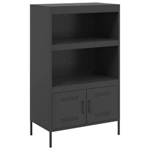 Skříň highboard černá 68 x 39 x 113 cm ocel - obrázek 2